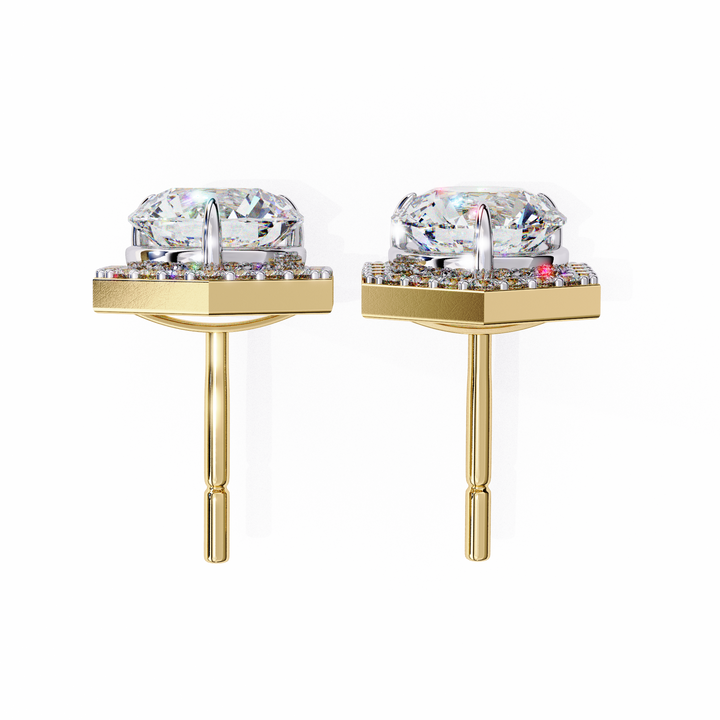 Unique 18K GOLD EARRING WITH LAB-GROWN DIAMOND.