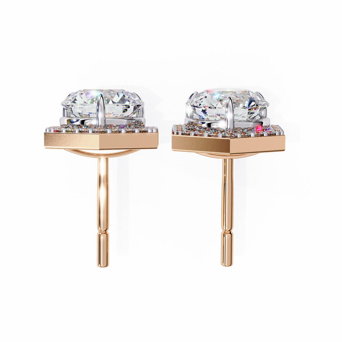 Unique 18K GOLD EARRING WITH LAB-GROWN DIAMOND.