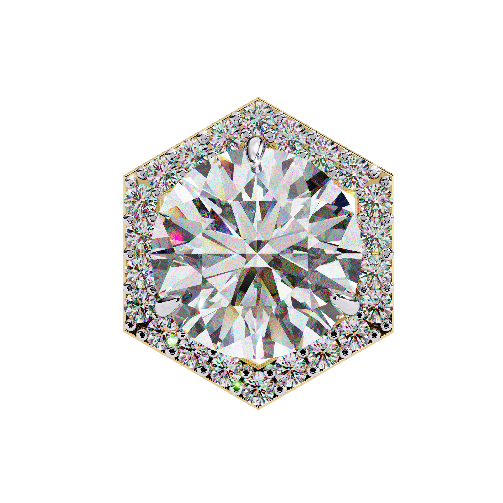 Unique 18K GOLD EARRING WITH LAB-GROWN DIAMOND.