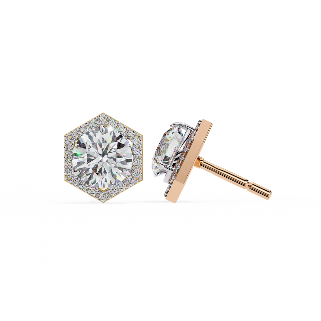 Unique 18K GOLD EARRING WITH LAB-GROWN DIAMOND.