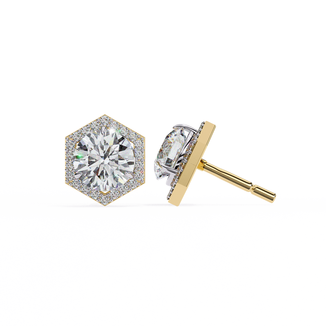 Unique 18K GOLD EARRING WITH LAB-GROWN DIAMOND.