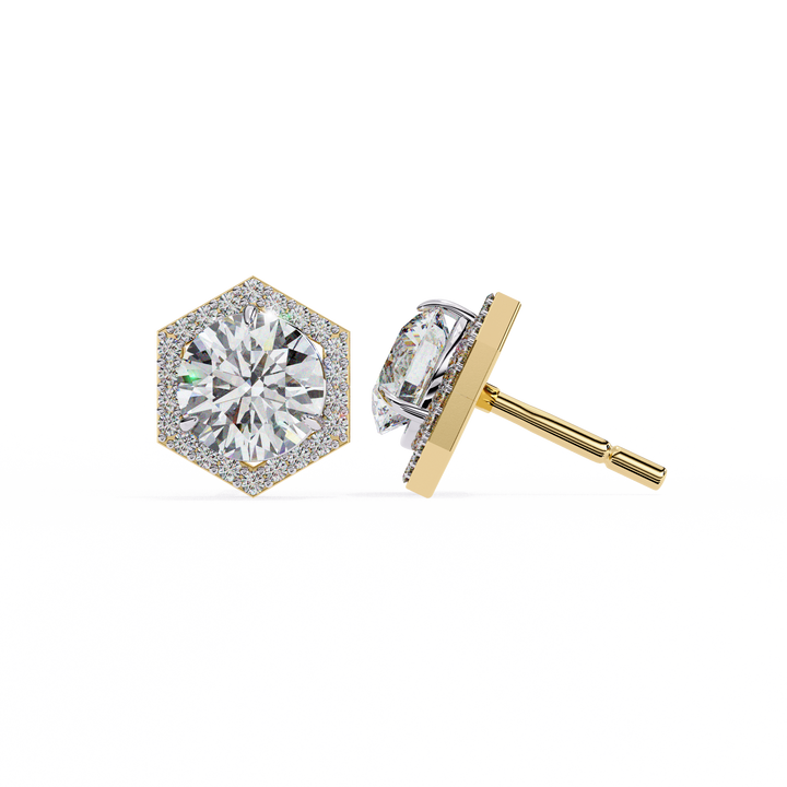 Unique 18K GOLD EARRING WITH LAB-GROWN DIAMOND.