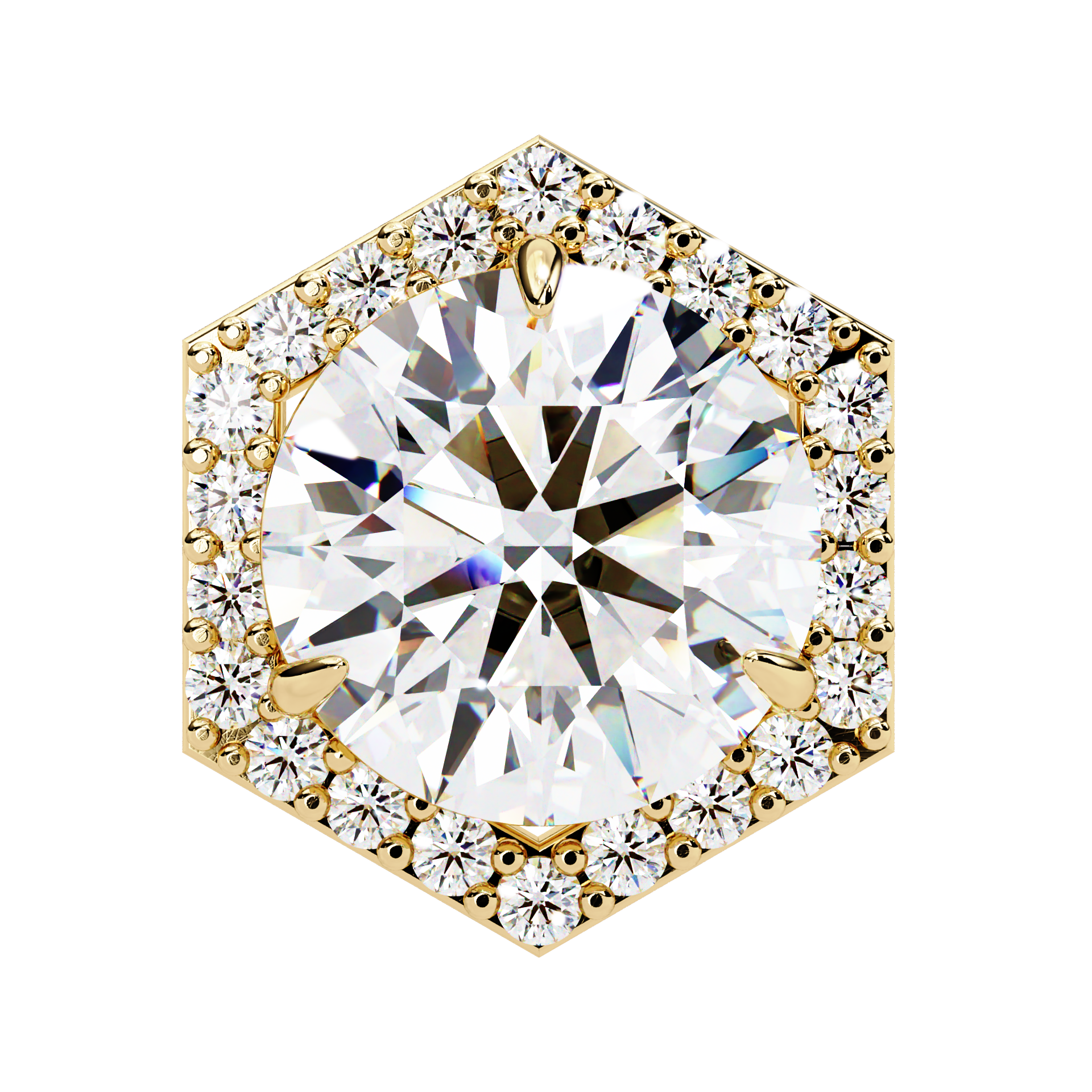 Unique 18K GOLD EARRING WITH LAB-GROWN DIAMOND.