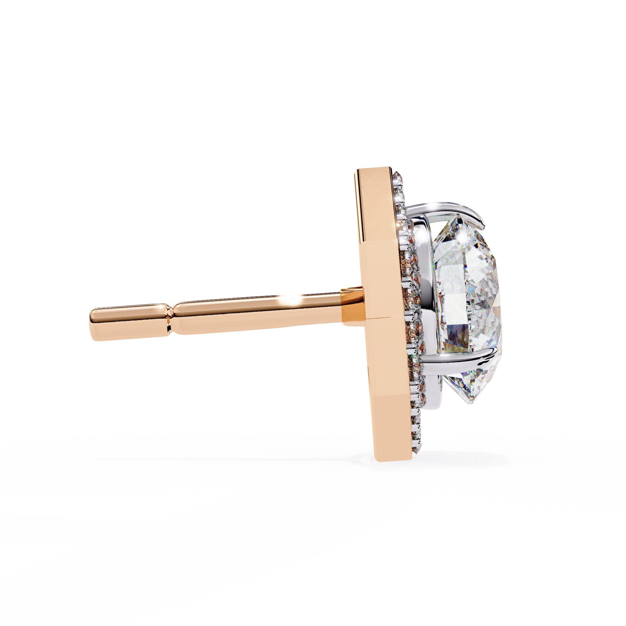 Unique 18K GOLD EARRING WITH LAB-GROWN DIAMOND.