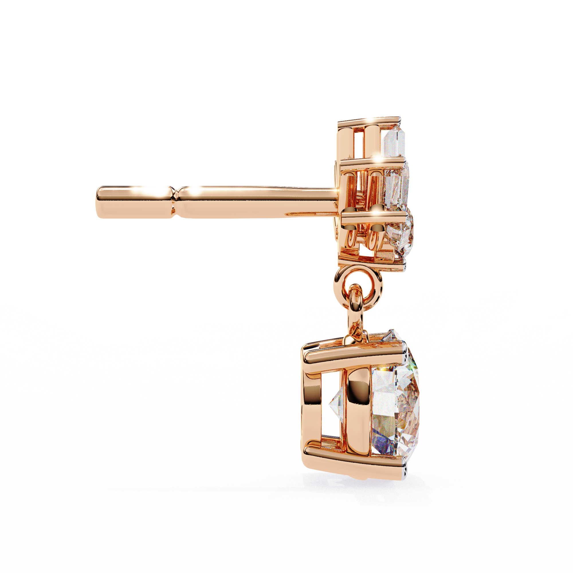 Unique 18K GOLD EARRING WITH LAB-GROWN DIAMOND.