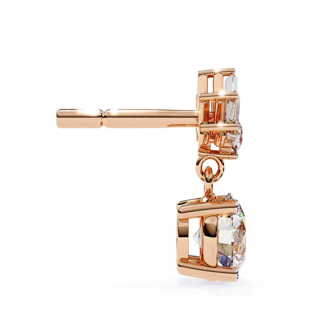 Unique 18K GOLD EARRING WITH LAB-GROWN DIAMOND.