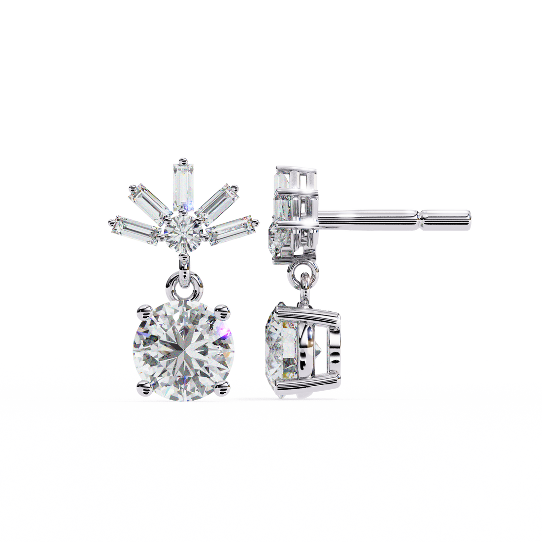 Unique 18K GOLD EARRING WITH LAB-GROWN DIAMOND.