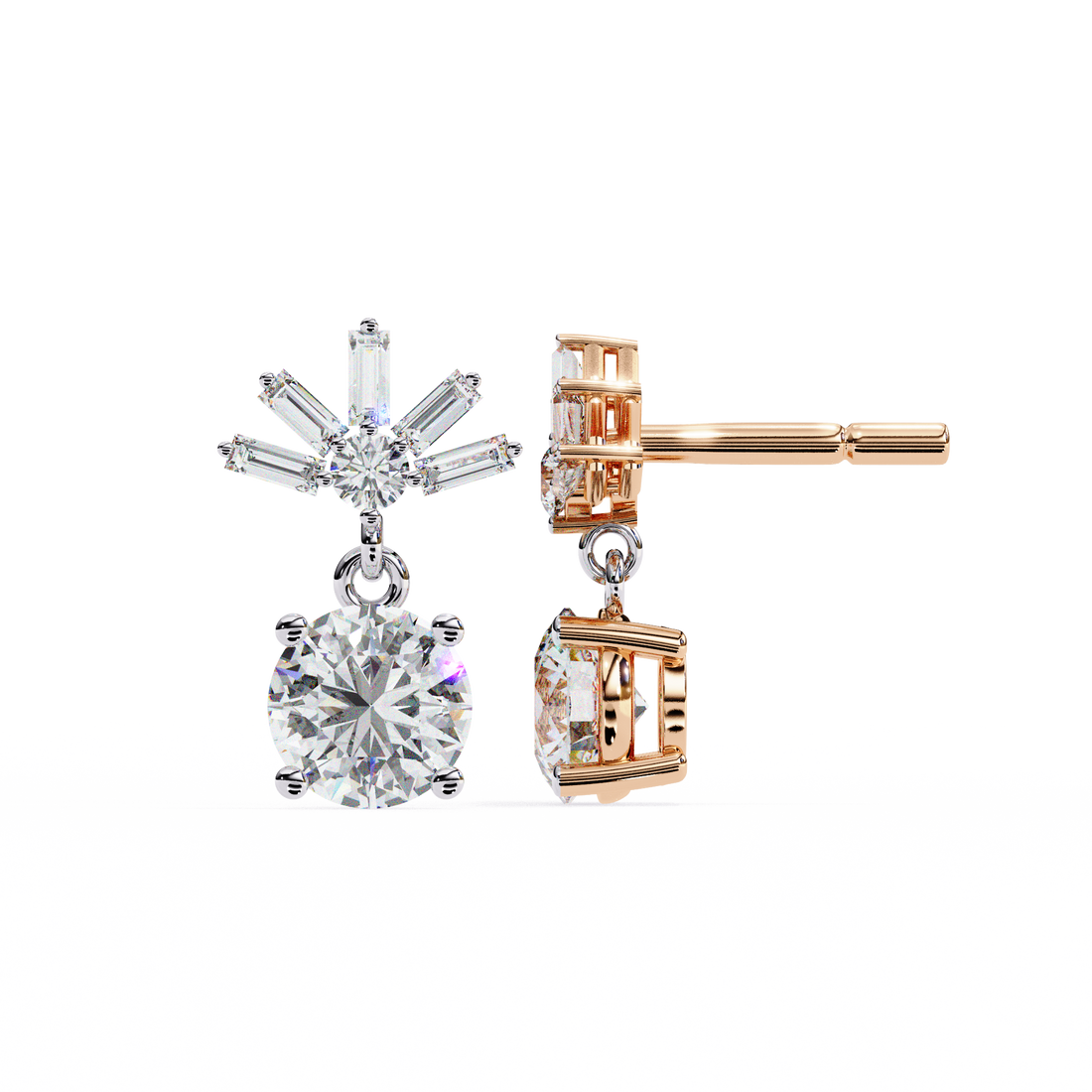 Unique 18K GOLD EARRING WITH LAB-GROWN DIAMOND.