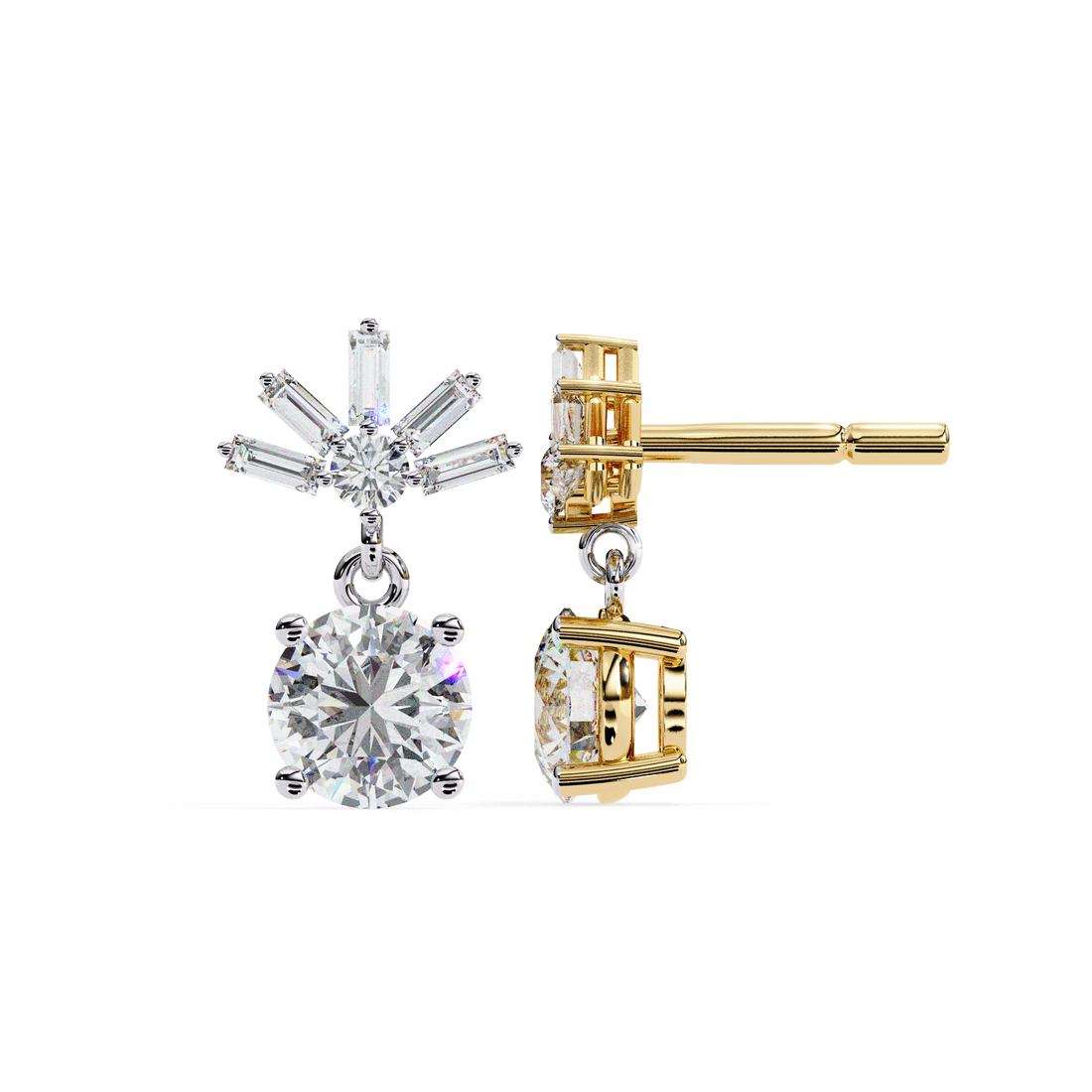 Unique 18K GOLD EARRING WITH LAB-GROWN DIAMOND.