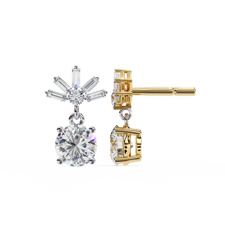 Unique 18K GOLD EARRING WITH LAB-GROWN DIAMOND.