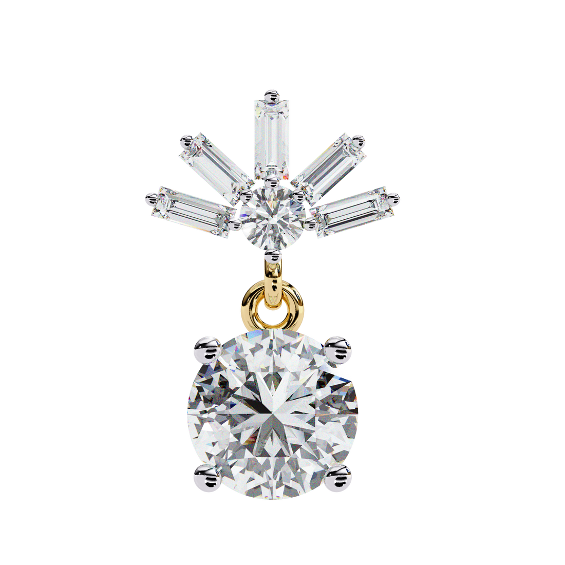 Unique 18K GOLD EARRING WITH LAB-GROWN DIAMOND.
