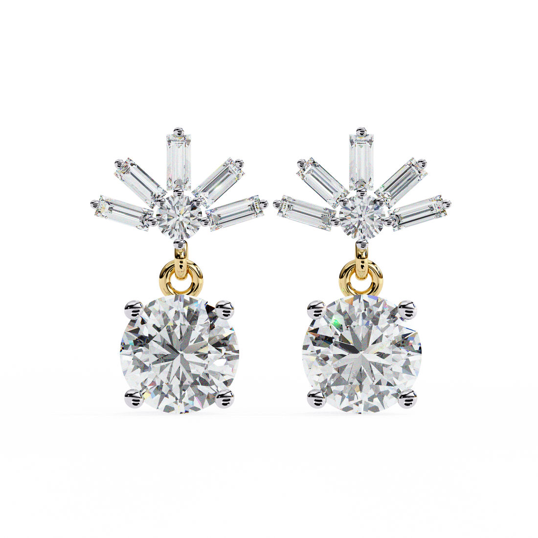 Unique 18K GOLD EARRING WITH LAB-GROWN DIAMOND.