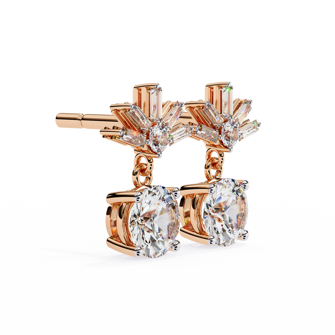 Unique 18K GOLD EARRING WITH LAB-GROWN DIAMOND.