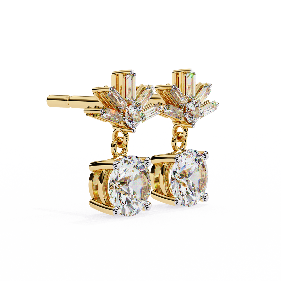 Unique 18K GOLD EARRING WITH LAB-GROWN DIAMOND.