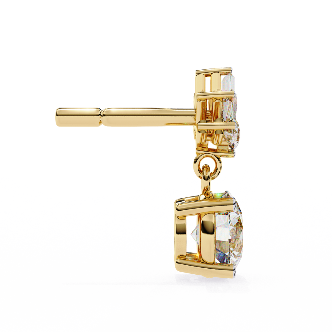 Unique 18K GOLD EARRING WITH LAB-GROWN DIAMOND.