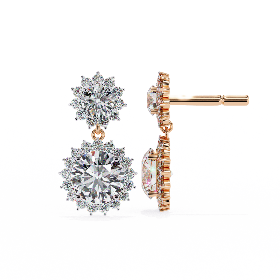 Unique 18K GOLD EARRING WITH LAB-GROWN DIAMOND.