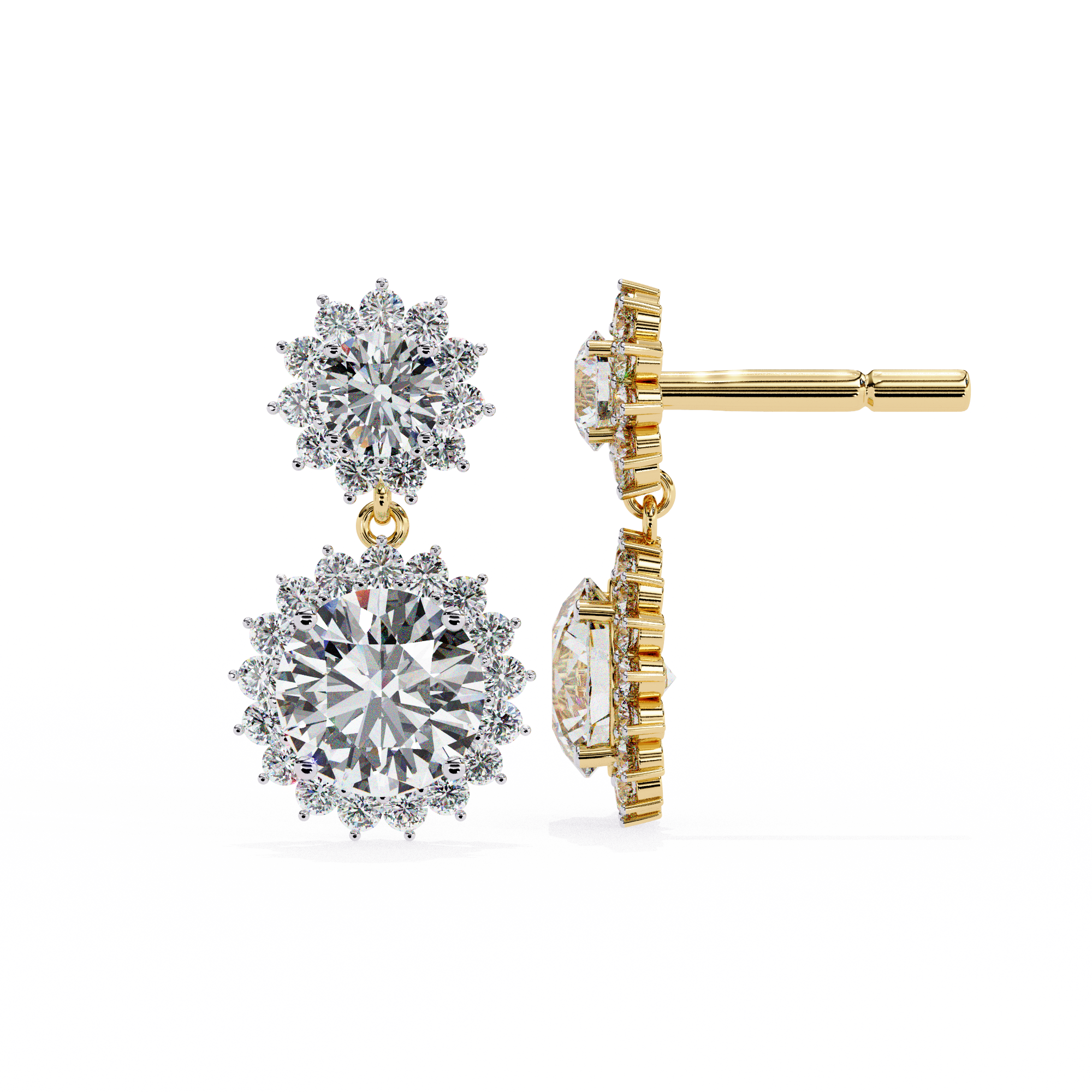 Unique 18K GOLD EARRING WITH LAB-GROWN DIAMOND.