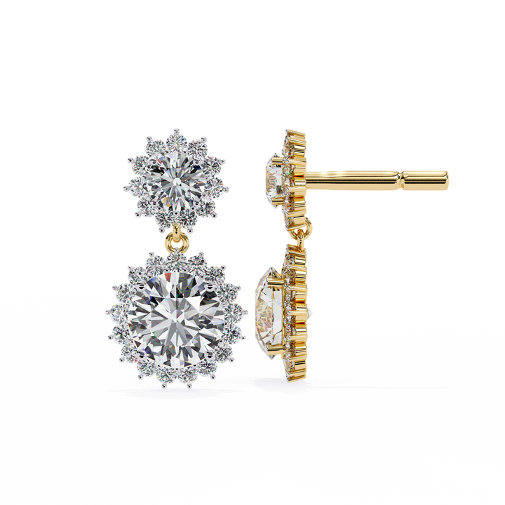 Unique 18K GOLD EARRING WITH LAB-GROWN DIAMOND.