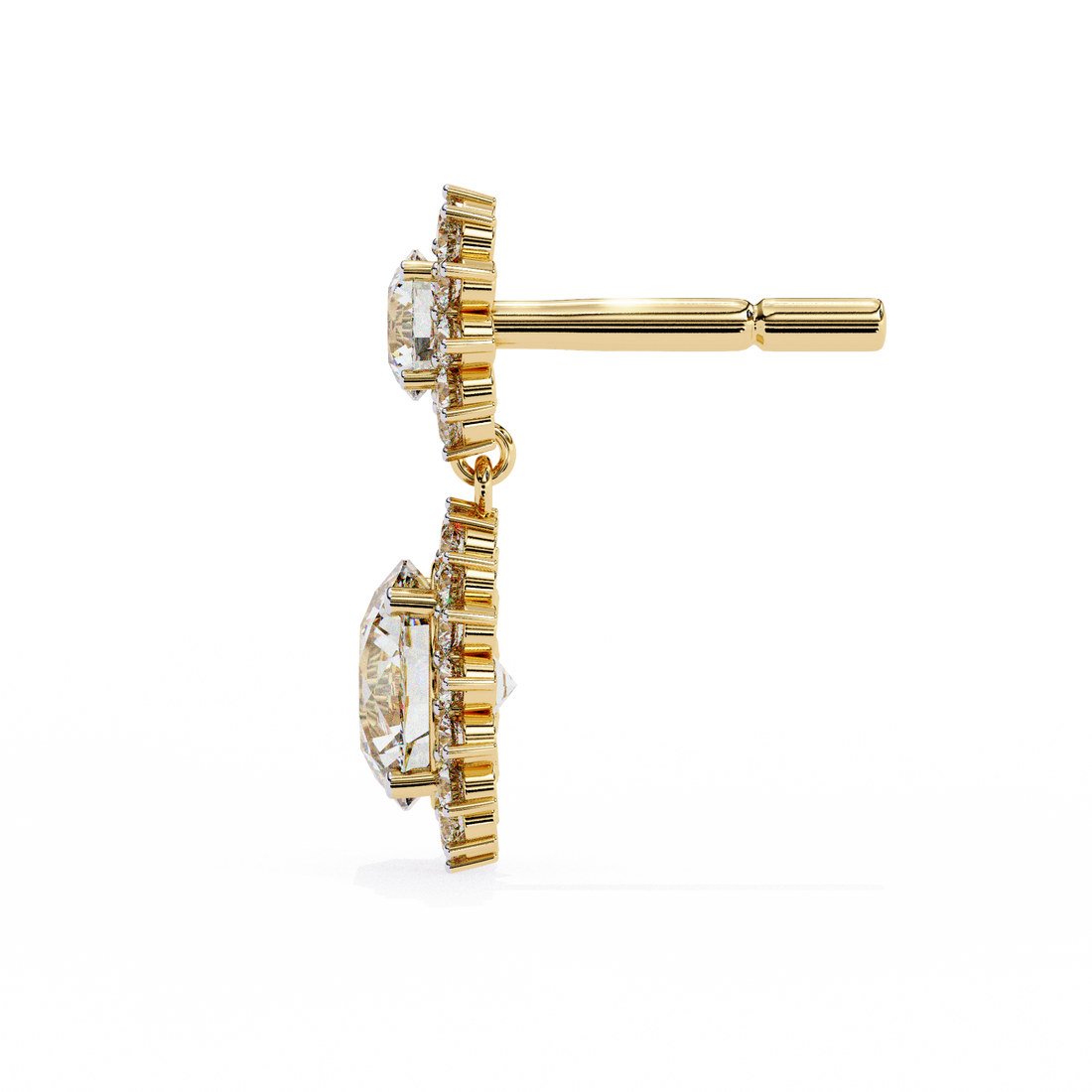 Unique 18K GOLD EARRING WITH LAB-GROWN DIAMOND.
