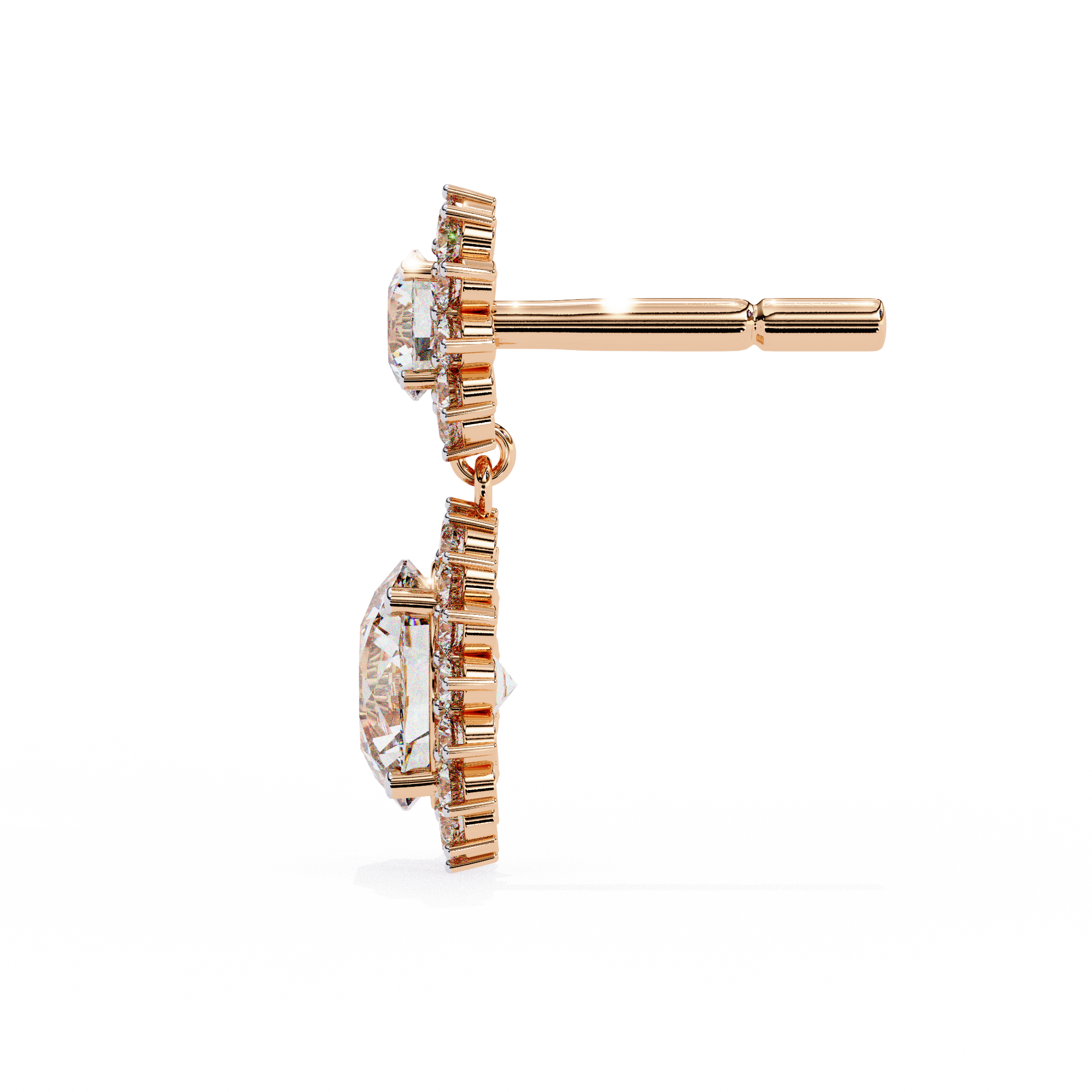 Unique 18K GOLD EARRING WITH LAB-GROWN DIAMOND.