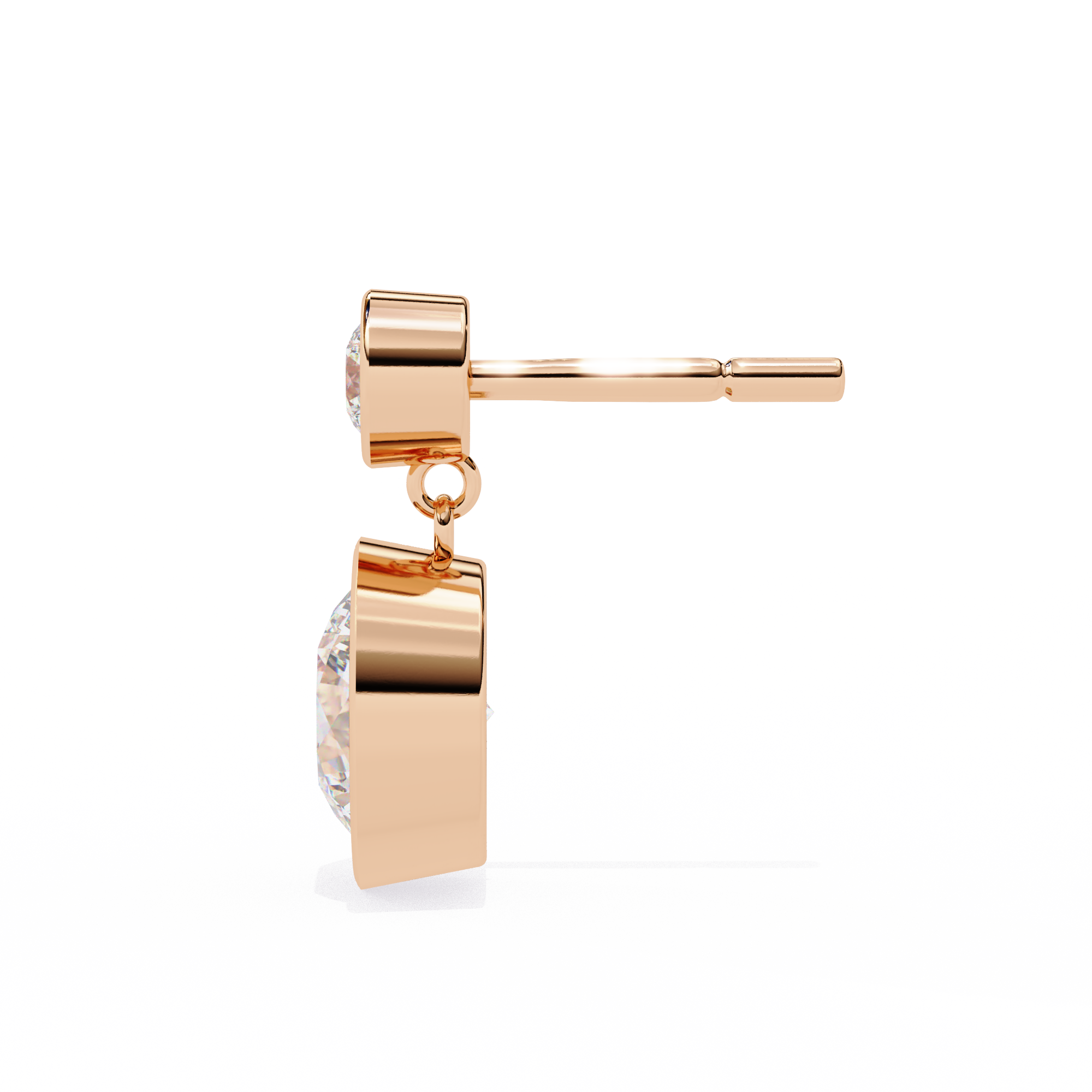 Unique 18K GOLD EARRING WITH LAB-GROWN DIAMOND.