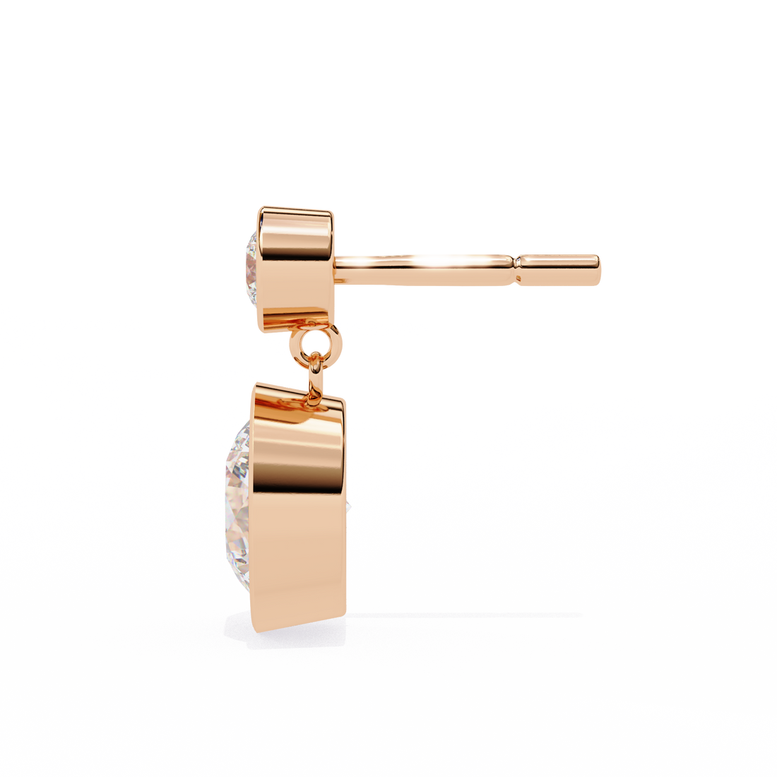 Unique 18K GOLD EARRING WITH LAB-GROWN DIAMOND.