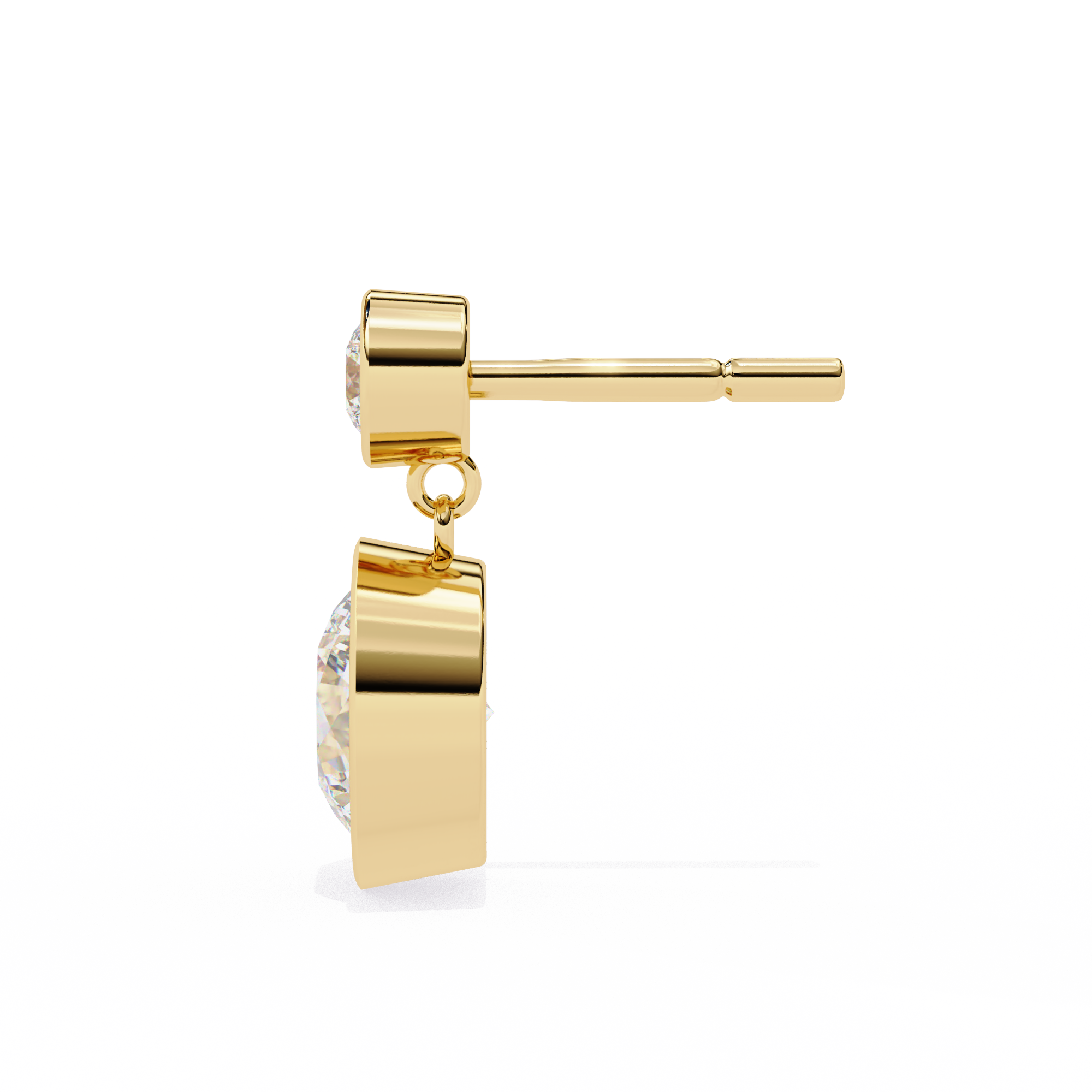 Unique 18K GOLD EARRING WITH LAB-GROWN DIAMOND.