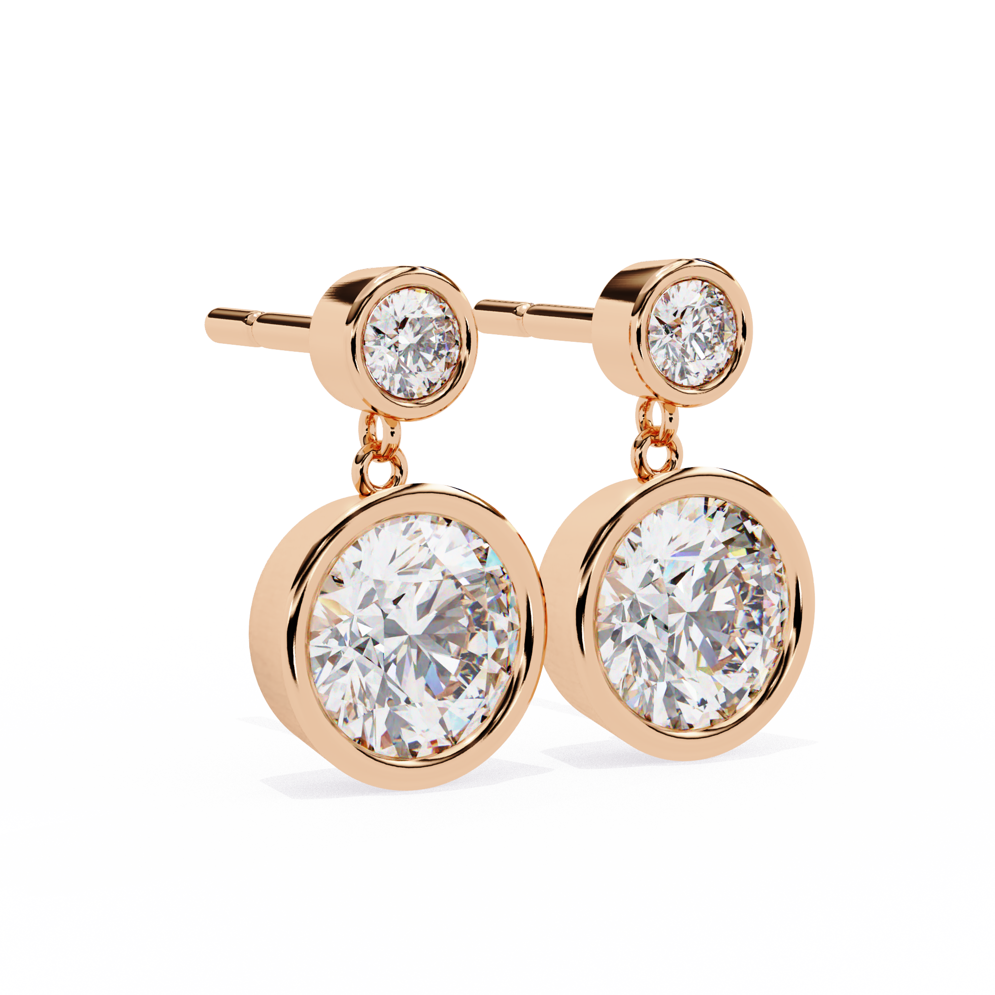 Unique 18K GOLD EARRING WITH LAB-GROWN DIAMOND.