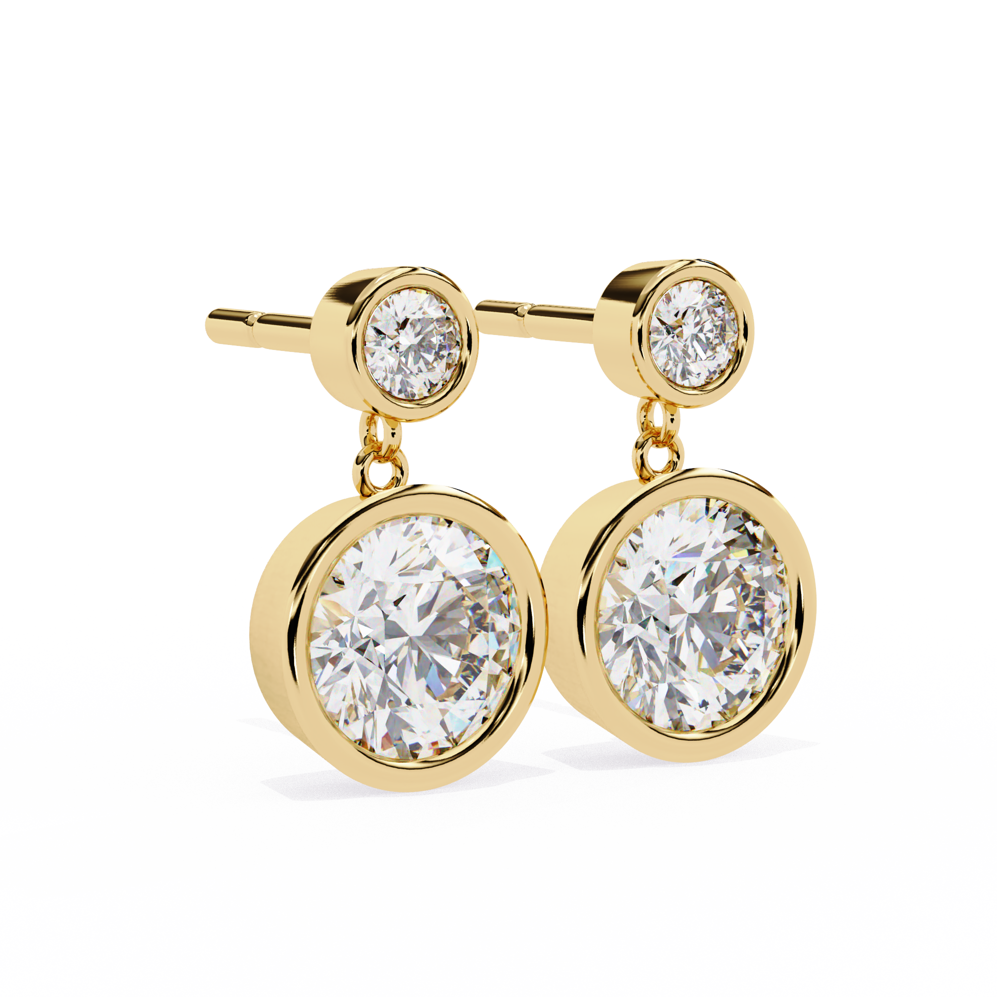 Unique 18K GOLD EARRING WITH LAB-GROWN DIAMOND.