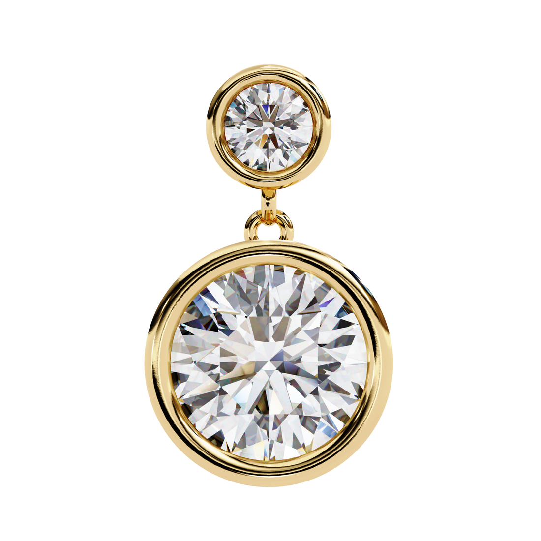 Unique 18K GOLD EARRING WITH LAB-GROWN DIAMOND.