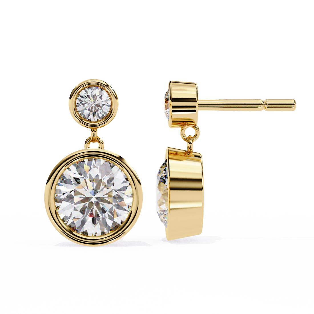 Unique 18K GOLD EARRING WITH LAB-GROWN DIAMOND.