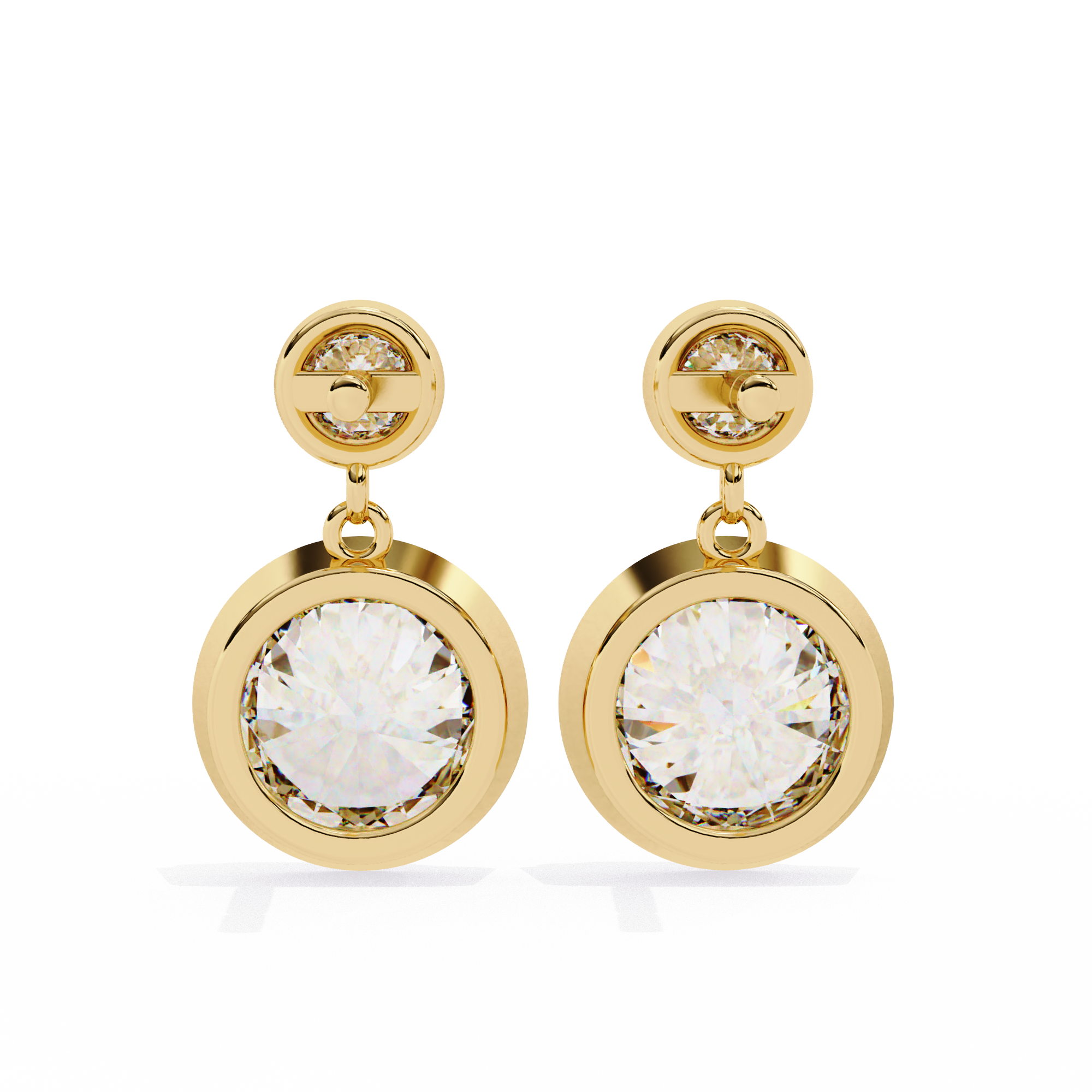 Unique 18K GOLD EARRING WITH LAB-GROWN DIAMOND.