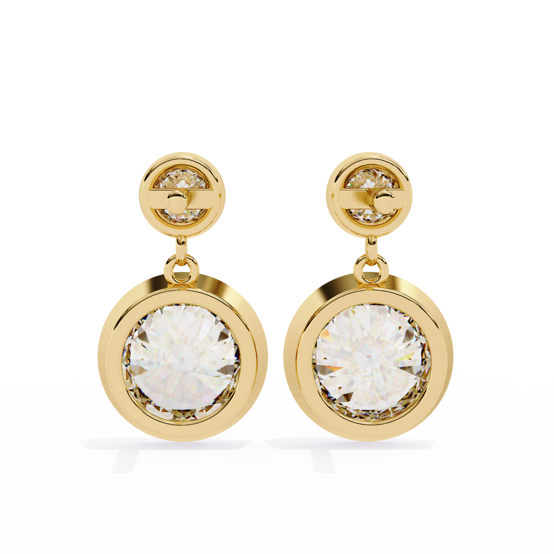 Unique 18K GOLD EARRING WITH LAB-GROWN DIAMOND.