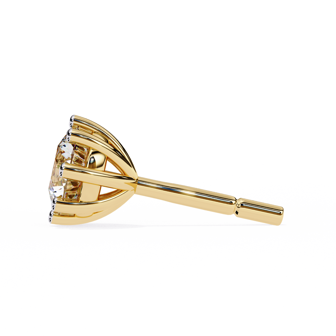 Unique 18K GOLD EARRING WITH LAB-GROWN DIAMOND.
