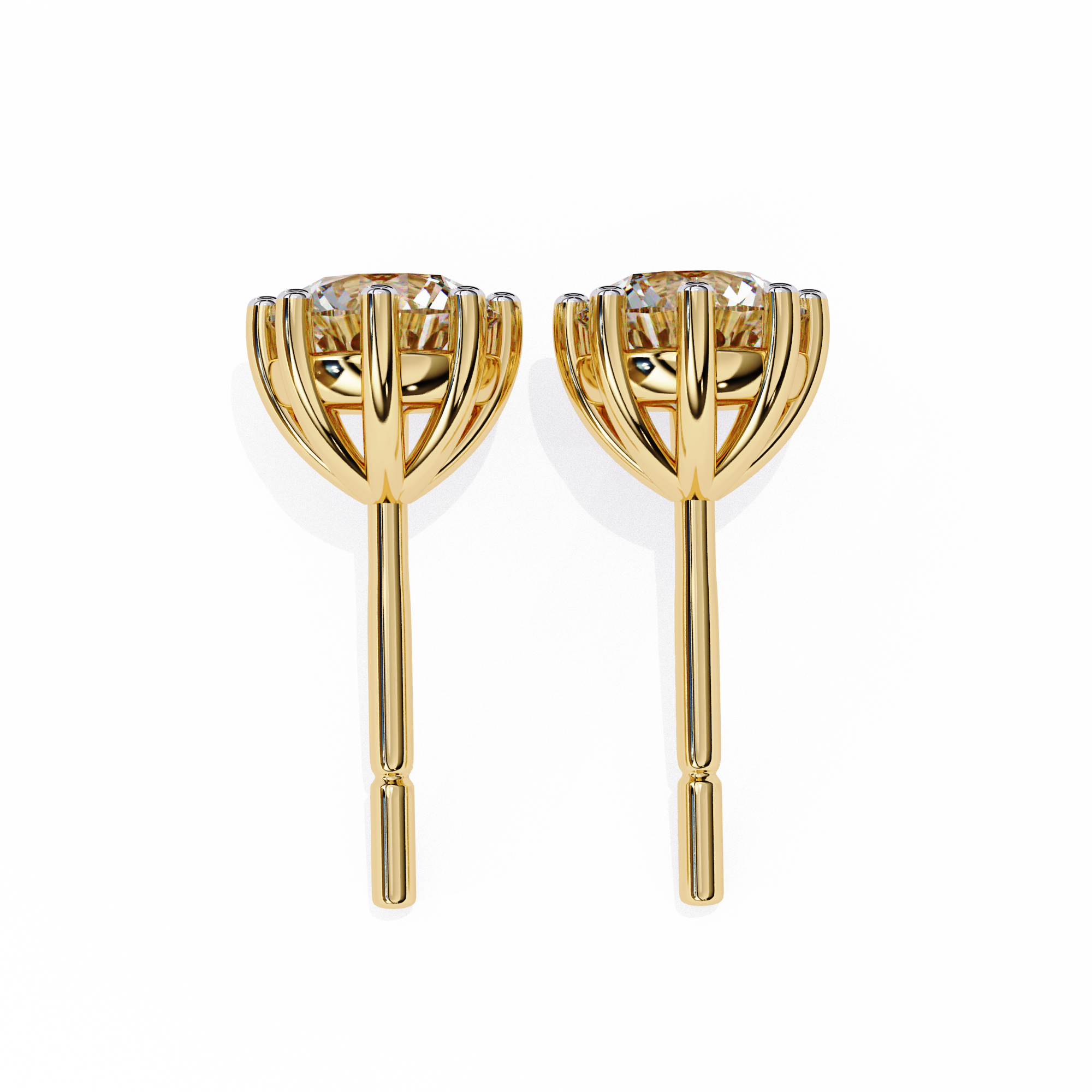 Unique 18K GOLD EARRING WITH LAB-GROWN DIAMOND.