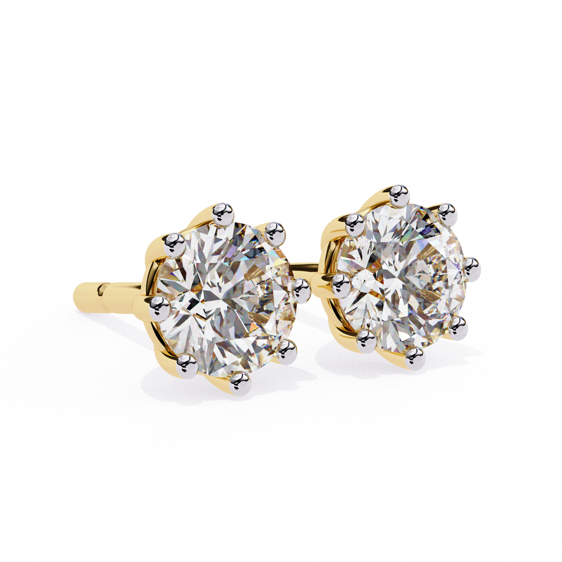 Unique 18K GOLD EARRING WITH LAB-GROWN DIAMOND.