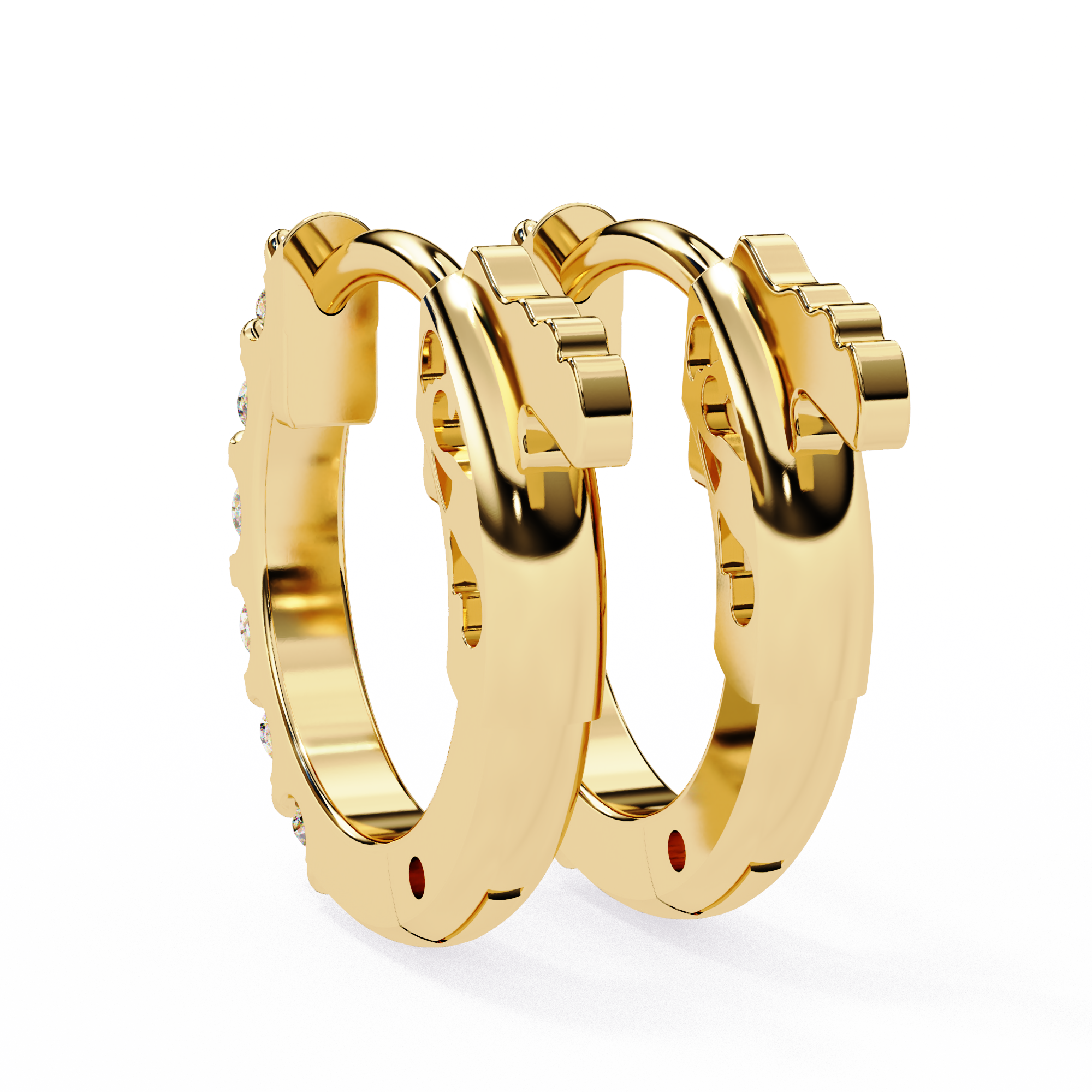 Unique 18K GOLD EARRING WITH LAB-GROWN DIAMOND.