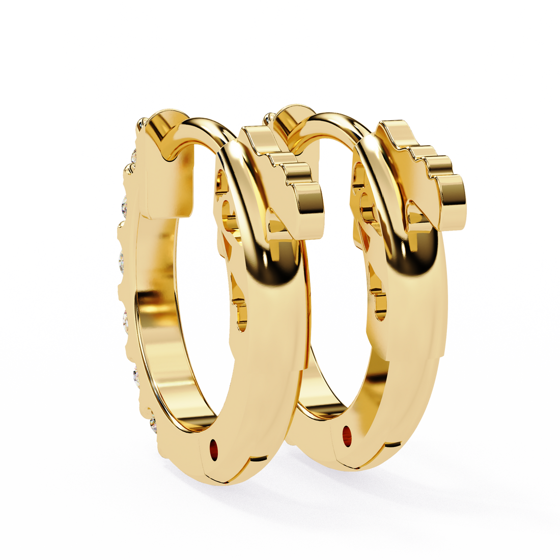 Unique 18K GOLD EARRING WITH LAB-GROWN DIAMOND.