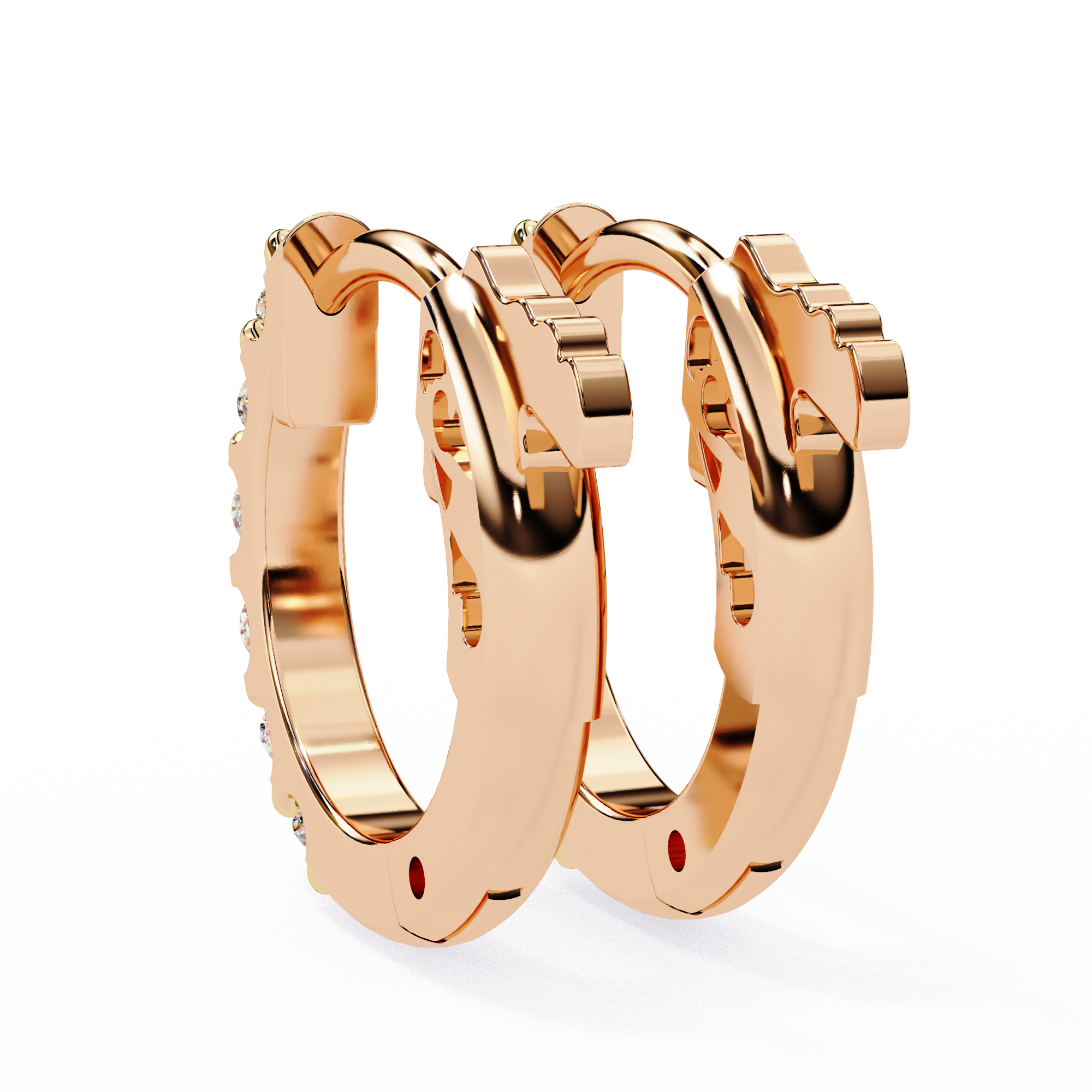 Unique 18K GOLD EARRING WITH LAB-GROWN DIAMOND.