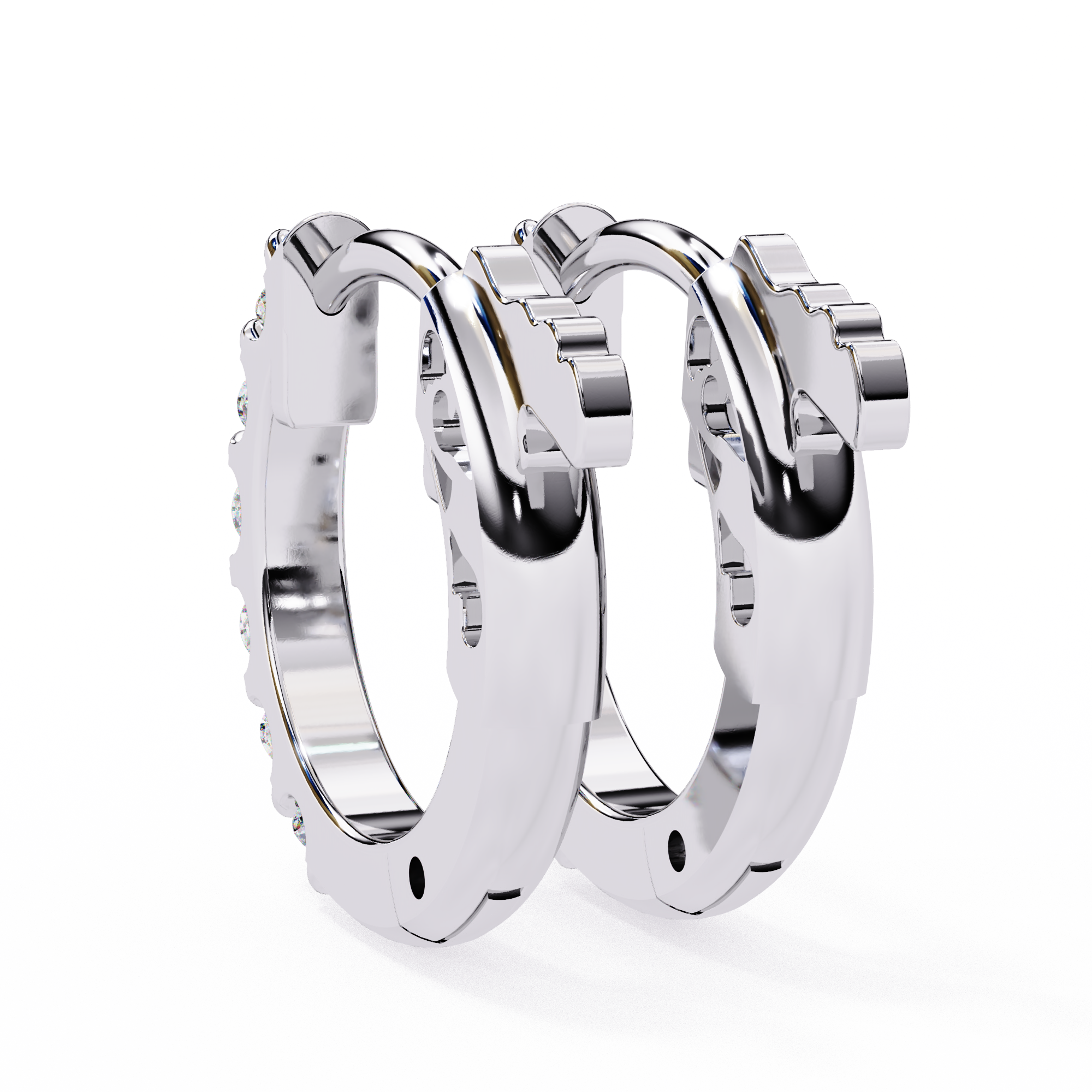 Unique 18K GOLD EARRING WITH LAB-GROWN DIAMOND.