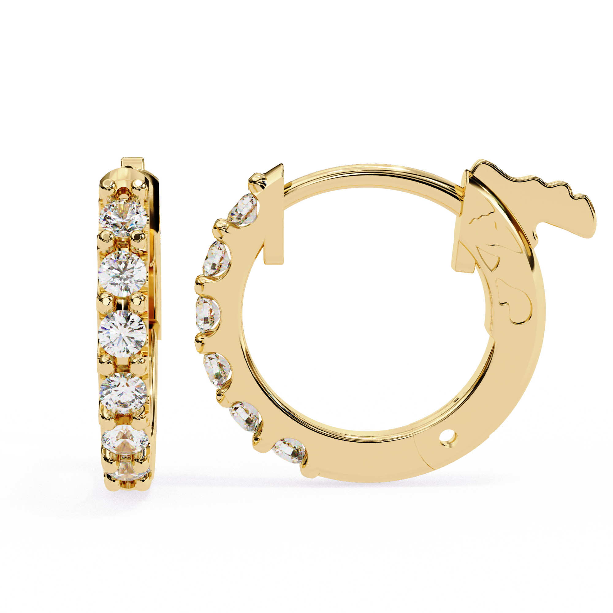 Unique 18K GOLD EARRING WITH LAB-GROWN DIAMOND.