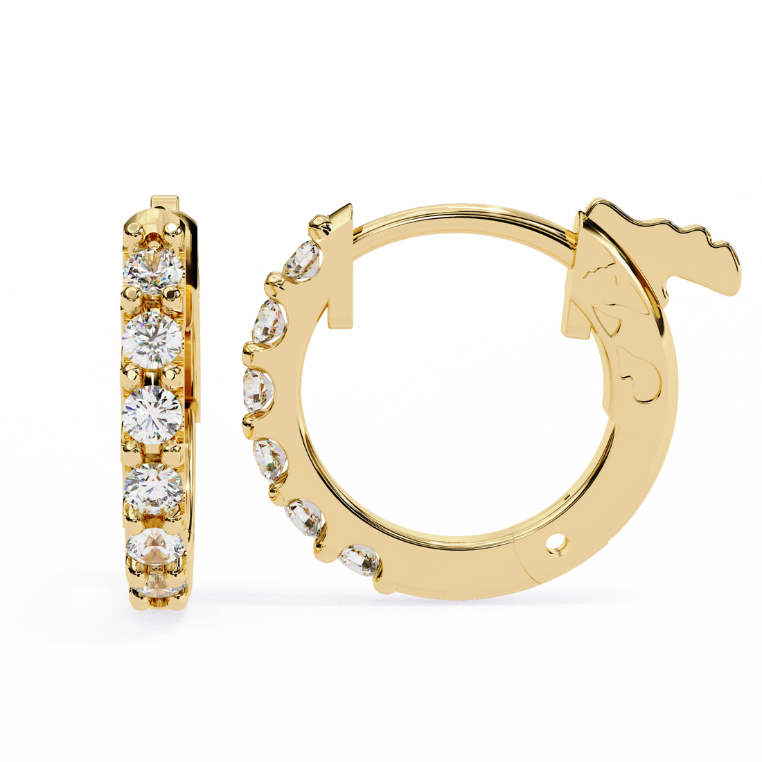 Unique 18K GOLD EARRING WITH LAB-GROWN DIAMOND.