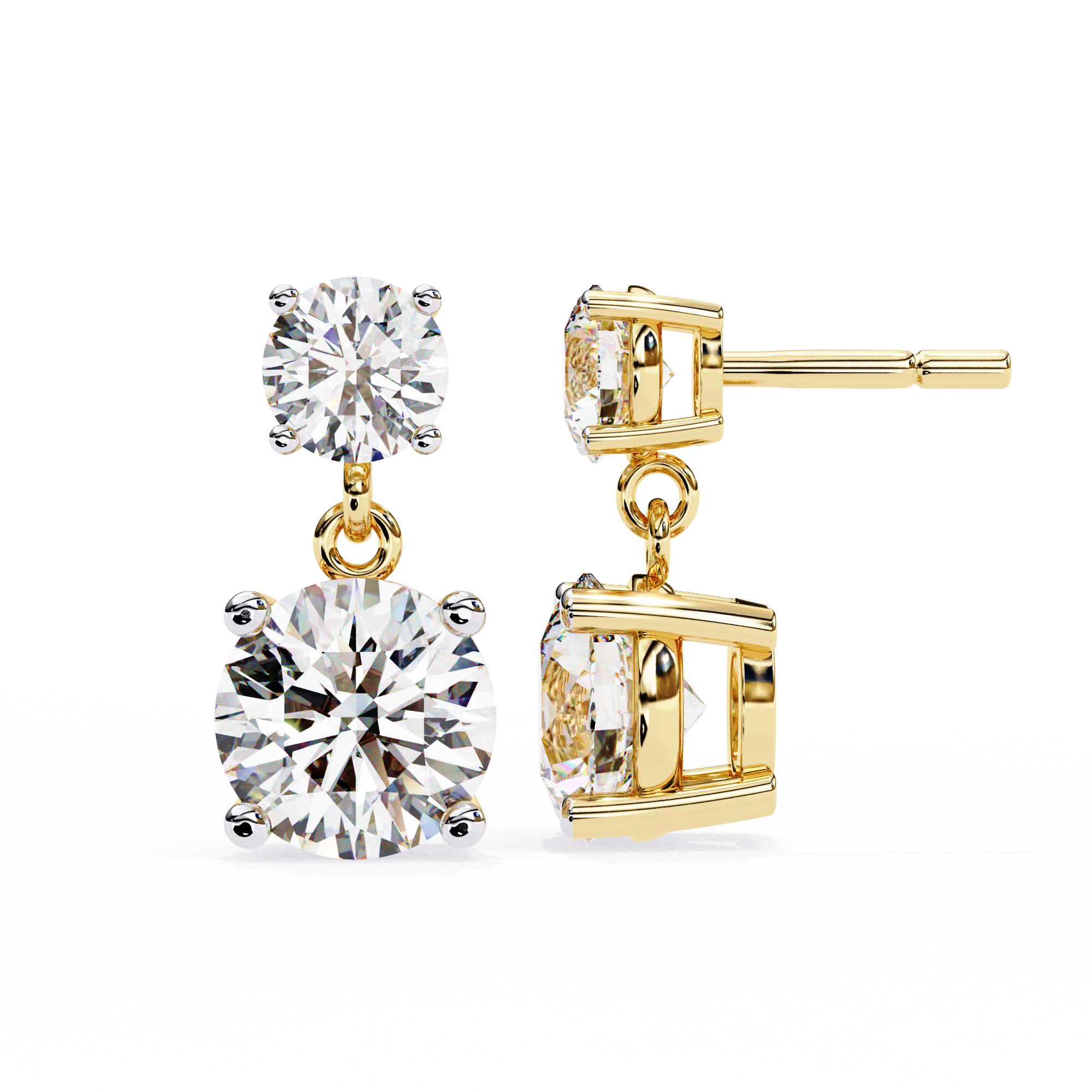 Beautiful 18K GOLD EARRING WITH LAB-GROWN DIAMOND