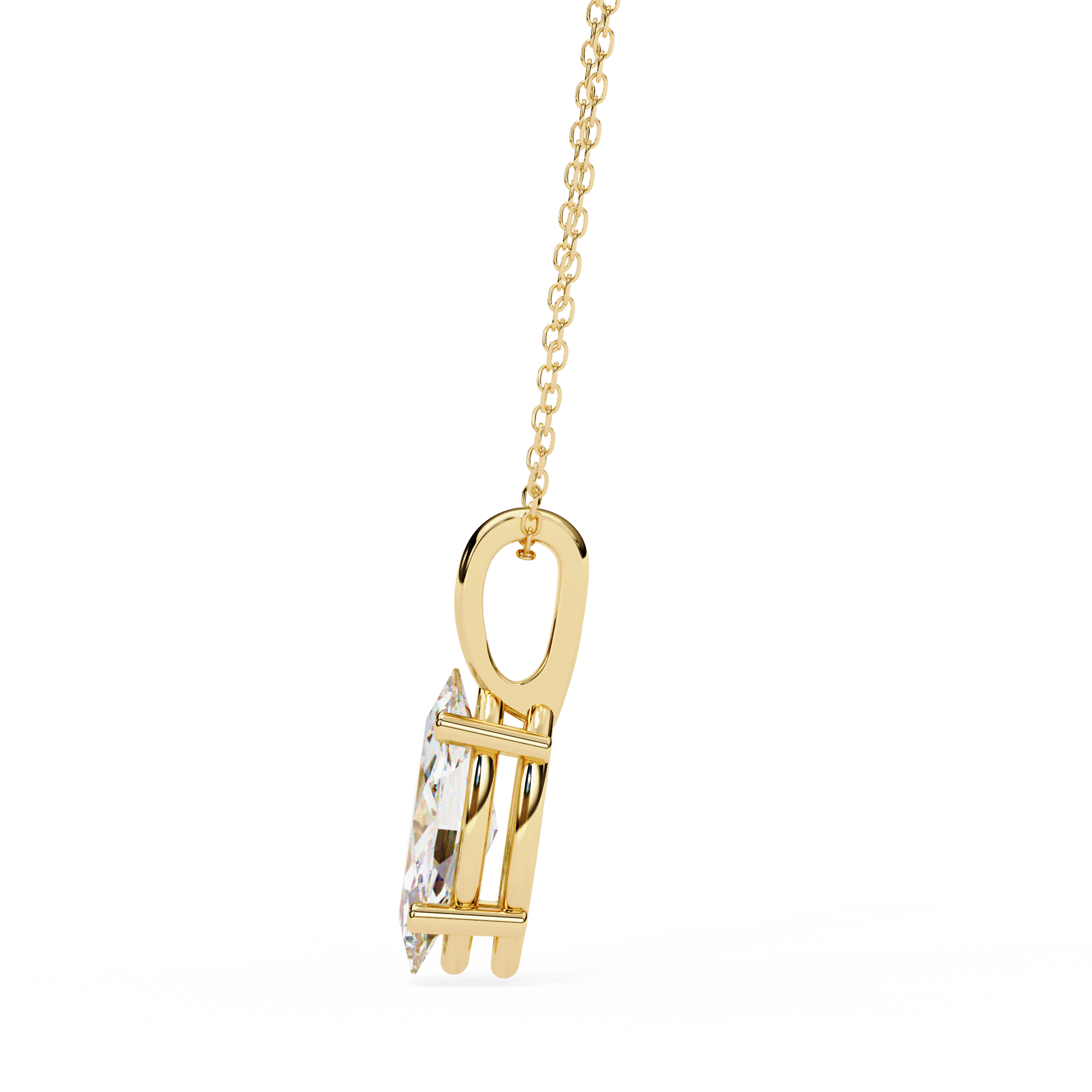18k Gold  Pendant With Fabulous Lab Grown Diamond