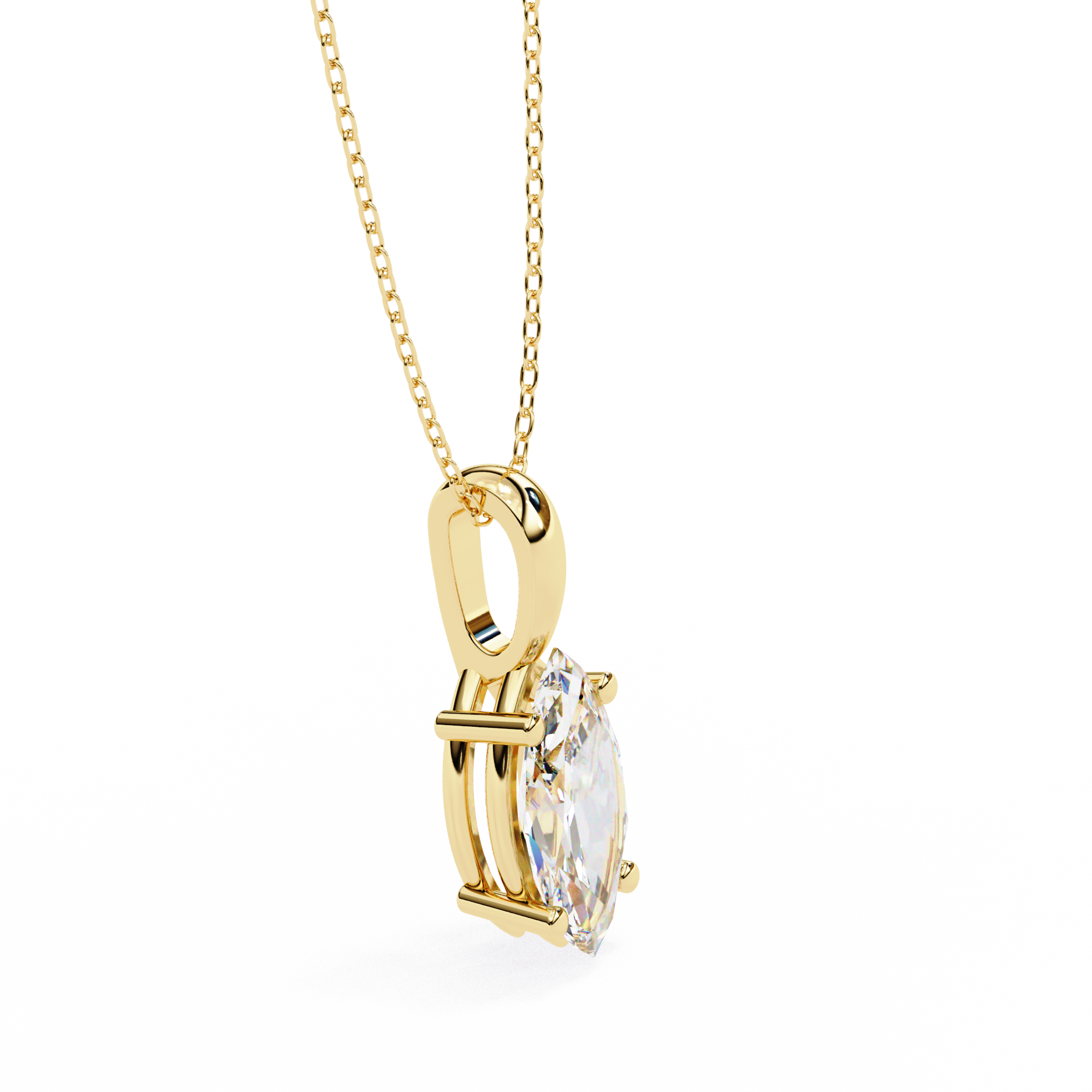 18k Gold  Pendant With Fabulous Lab Grown Diamond