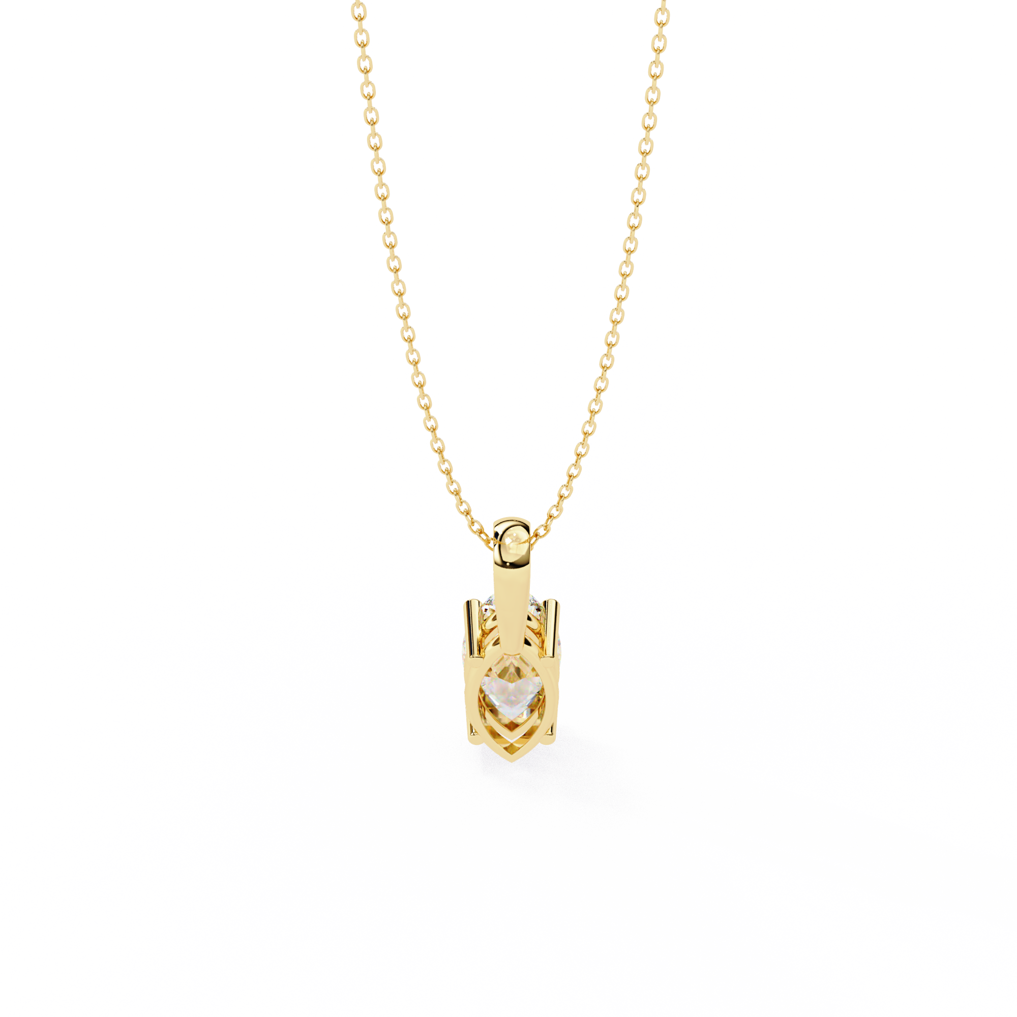 18k Gold  Pendant With Fabulous Lab Grown Diamond