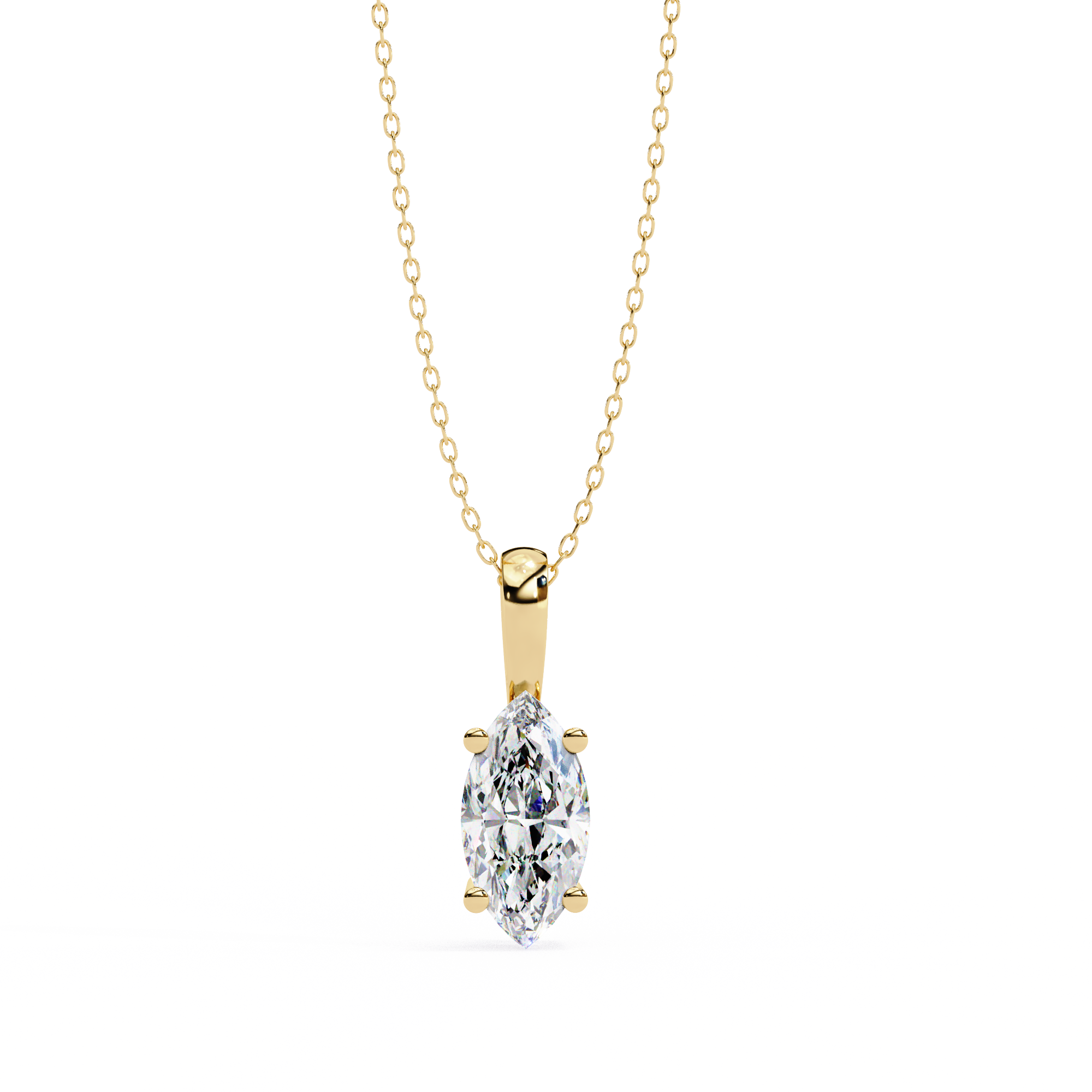 18k Gold  Pendant With Fabulous Lab Grown Diamond