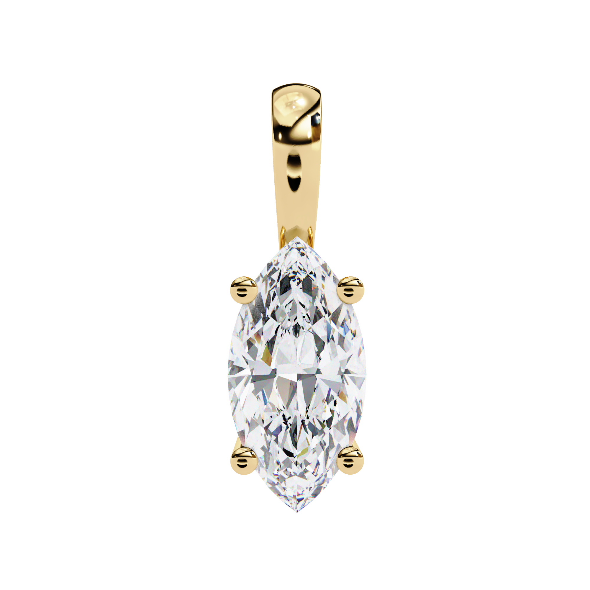 18k Gold  Pendant With Fabulous Lab Grown Diamond