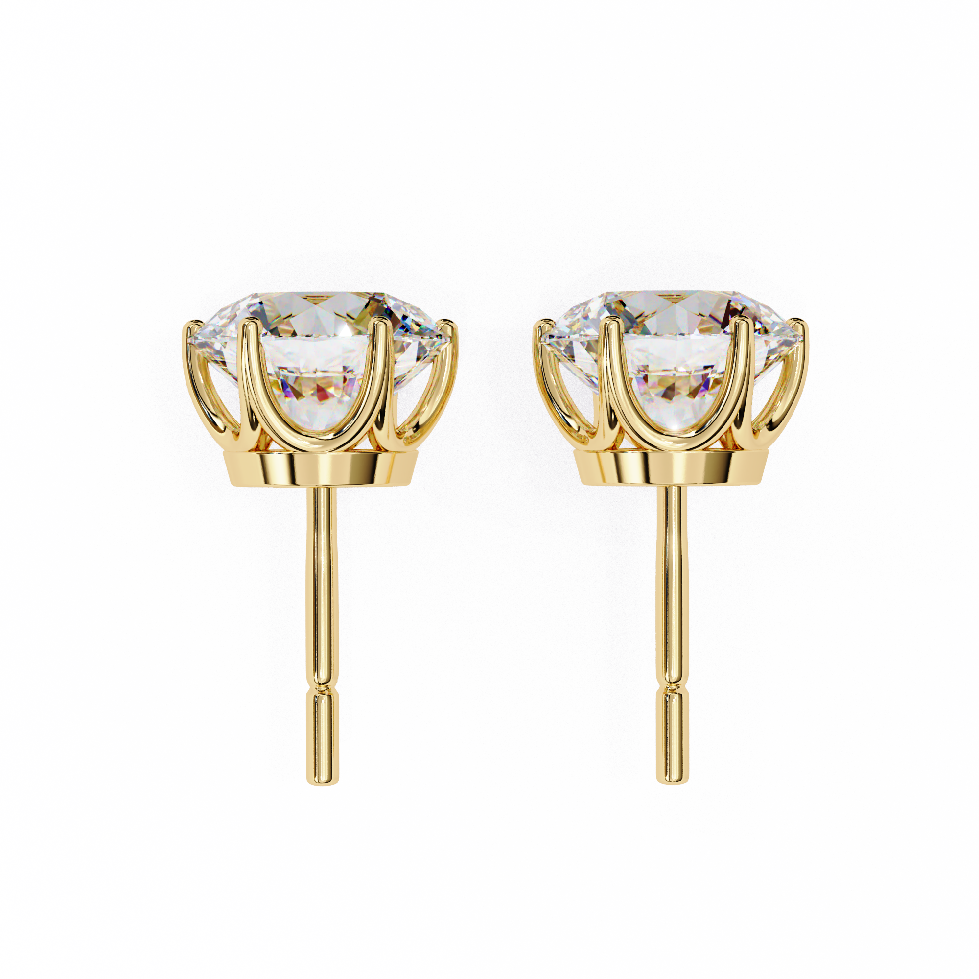 Beautiful 18K GOLD EARRING WITH LAB-GROWN DIAMOND.