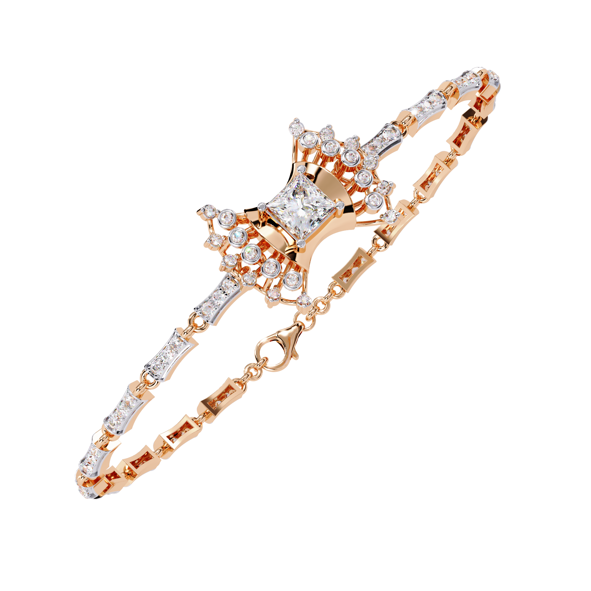 Beautiful Bracelet With 18k Gold  Fabulous Lab Grown Diamond